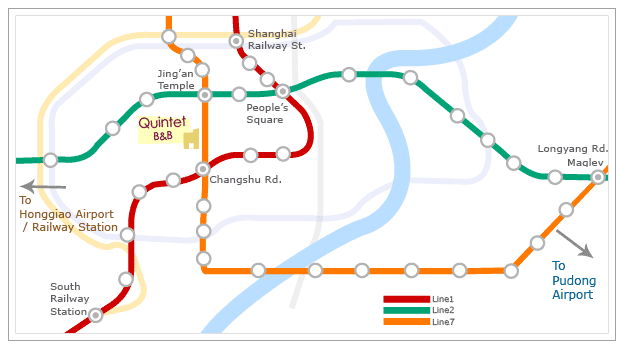  Shanghai overview map with transportation to Quintet 
